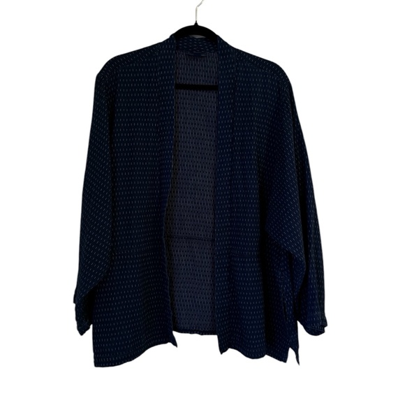 Pure Jill Indigo Open Front Kimono Jacket Women’s XL Blue Textured Cotton Blend - Picture 2 of 9